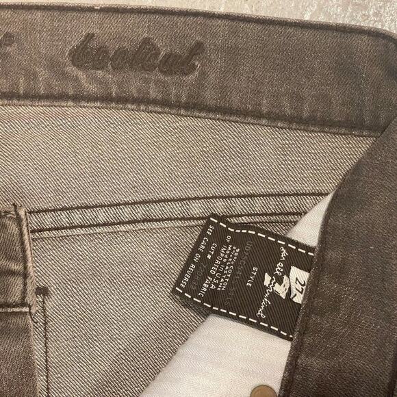 7 for all mankind boot cut rhinestone pocket  jeans brown size 27 - Picture 4 of 4